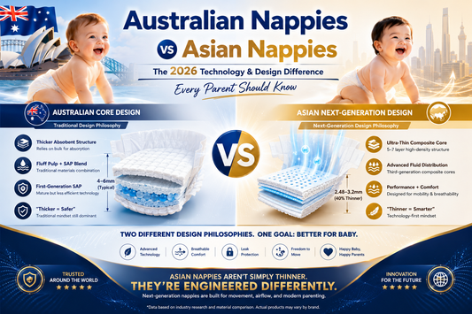 Australian Nappies vs Asian Nappies: The 2026 Technology &amp; Design Difference Every Parent Should Know