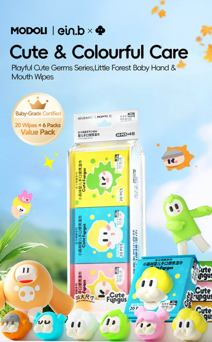 EIN.B × MODOLI Little Forest Baby Hand & Mouth Wipes – Travel Pack （120 Wipes）