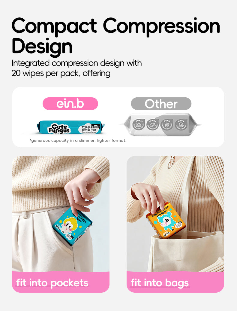 EIN.B × MODOLI Little Forest Baby Hand & Mouth Wipes – Travel Pack （120 Wipes）