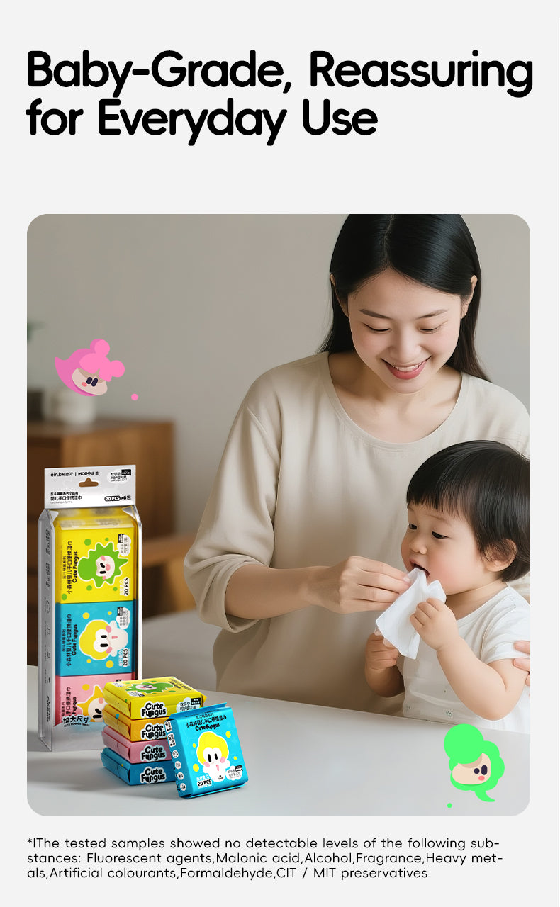EIN.B × MODOLI Little Forest Baby Hand & Mouth Wipes – Travel Pack （120 Wipes）