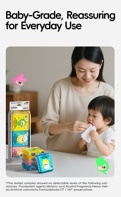 EIN.B × MODOLI Little Forest Baby Hand & Mouth Wipes – Travel Pack （120 Wipes）