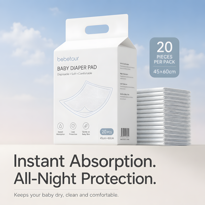 Bebetour Disposable Baby Changing Pads – 20 Pack