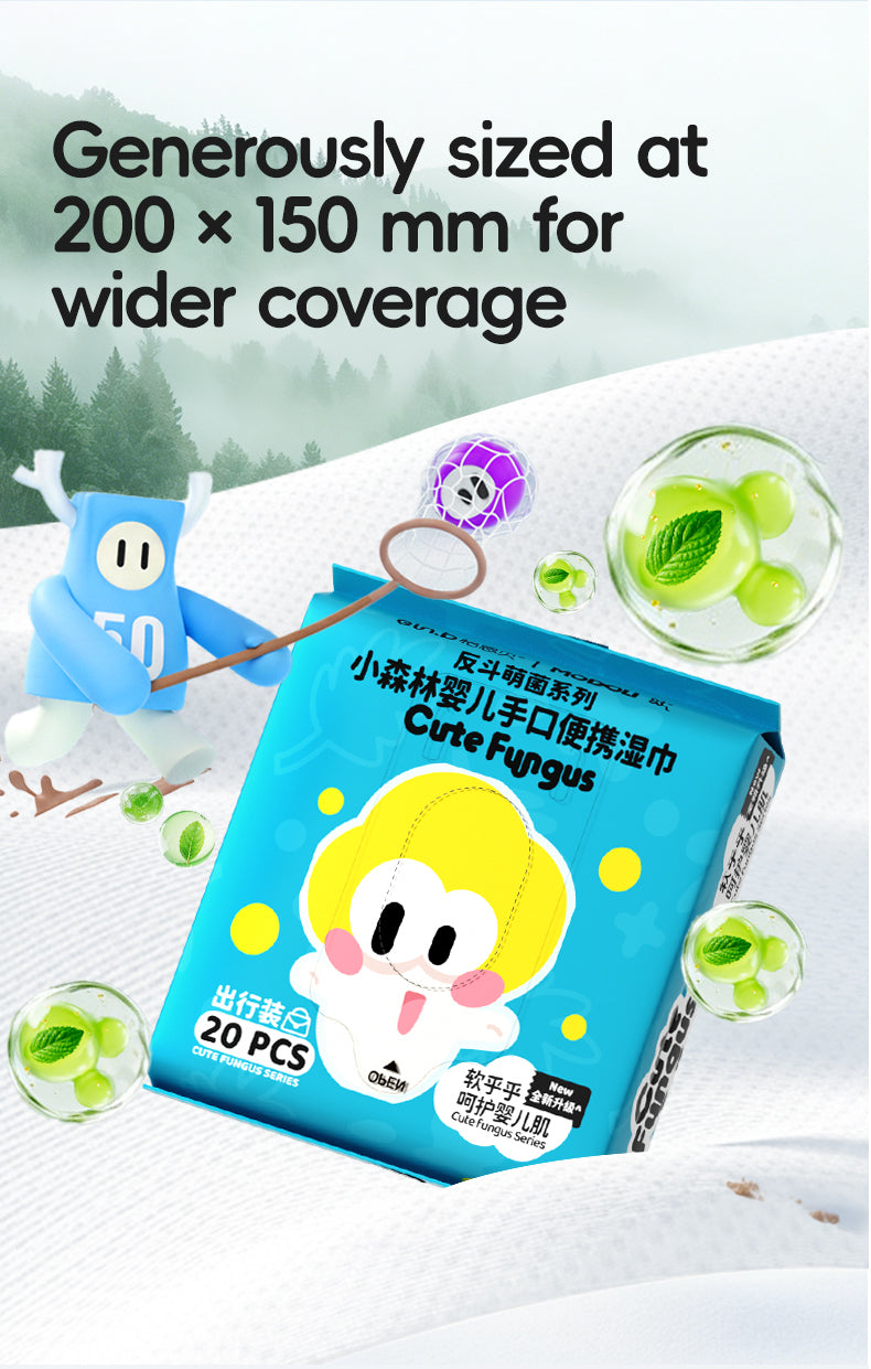 EIN.B × MODOLI Little Forest Baby Hand & Mouth Wipes – Travel Pack （120 Wipes）
