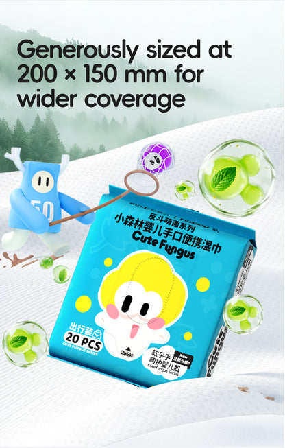 EIN.B × MODOLI Little Forest Baby Hand & Mouth Wipes – Travel Pack （120 Wipes）