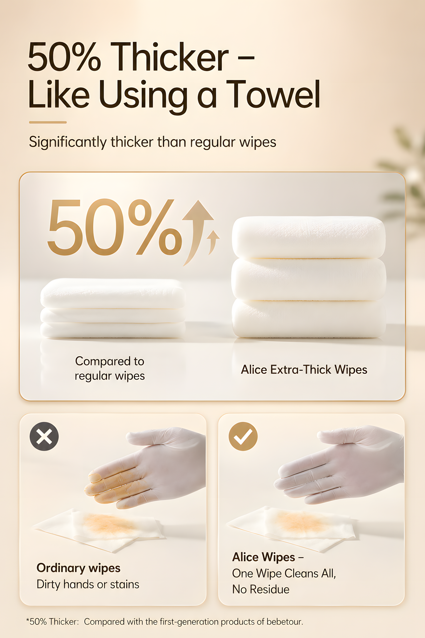 Bebetour Alice Ultra-Thick Baby Wipes – 70 Sheets
