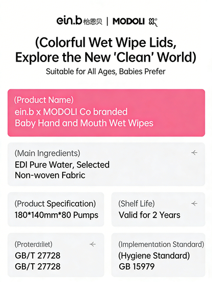 EIN.B × MODOLI Baby Hand & Mouth Wipes – 80 Sheets