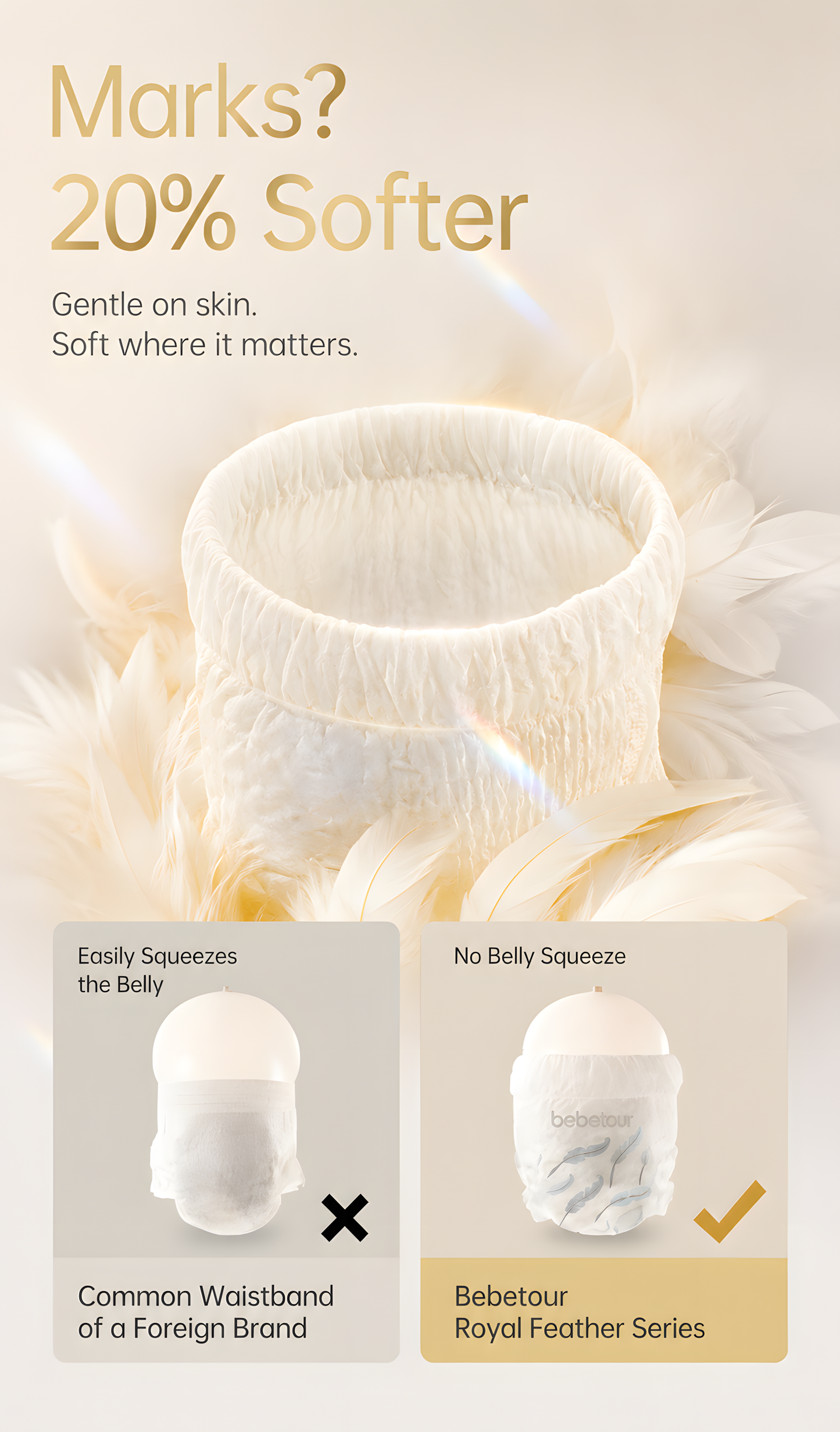 Bebetour Royal Feather Nappies - 2 Packs | Overnight Freshness
