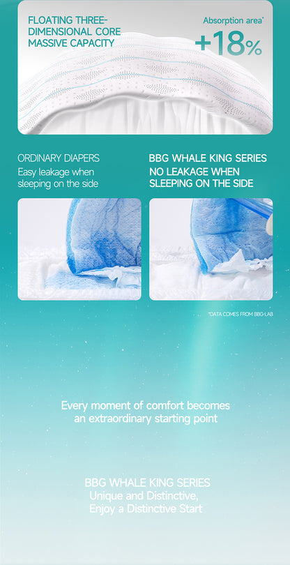 BBG Whale King Premium Series Nappy Pants – Sensitive Skin Ultra Soft