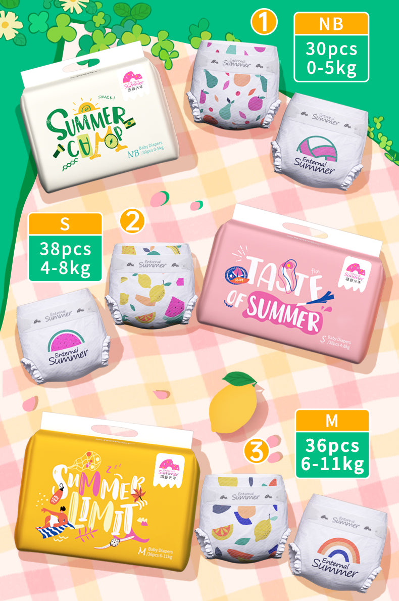 Enternal Summer Momo Cha Nappy Sample Pack - 4 Pcs