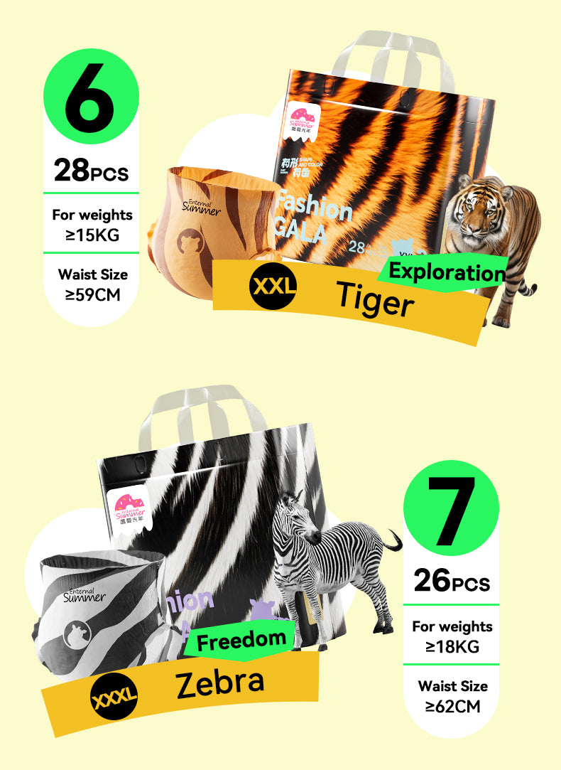 Enternal Summer Gala Shape and Colour Mini series Nappy Pants Pack – Overnight Extra Absorbent