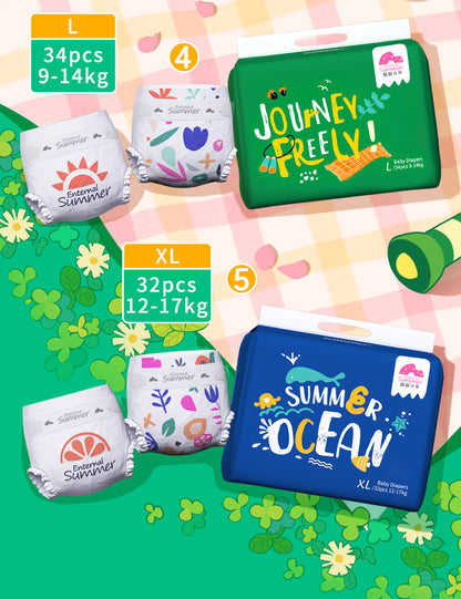 Enternal Summer Momo Cha Nappy Sample Pack - 4 Pcs