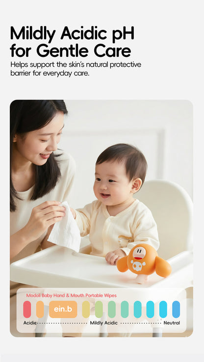 EIN.B × MODOLI Little Forest Baby Hand & Mouth Wipes – Travel Pack （120 Wipes）
