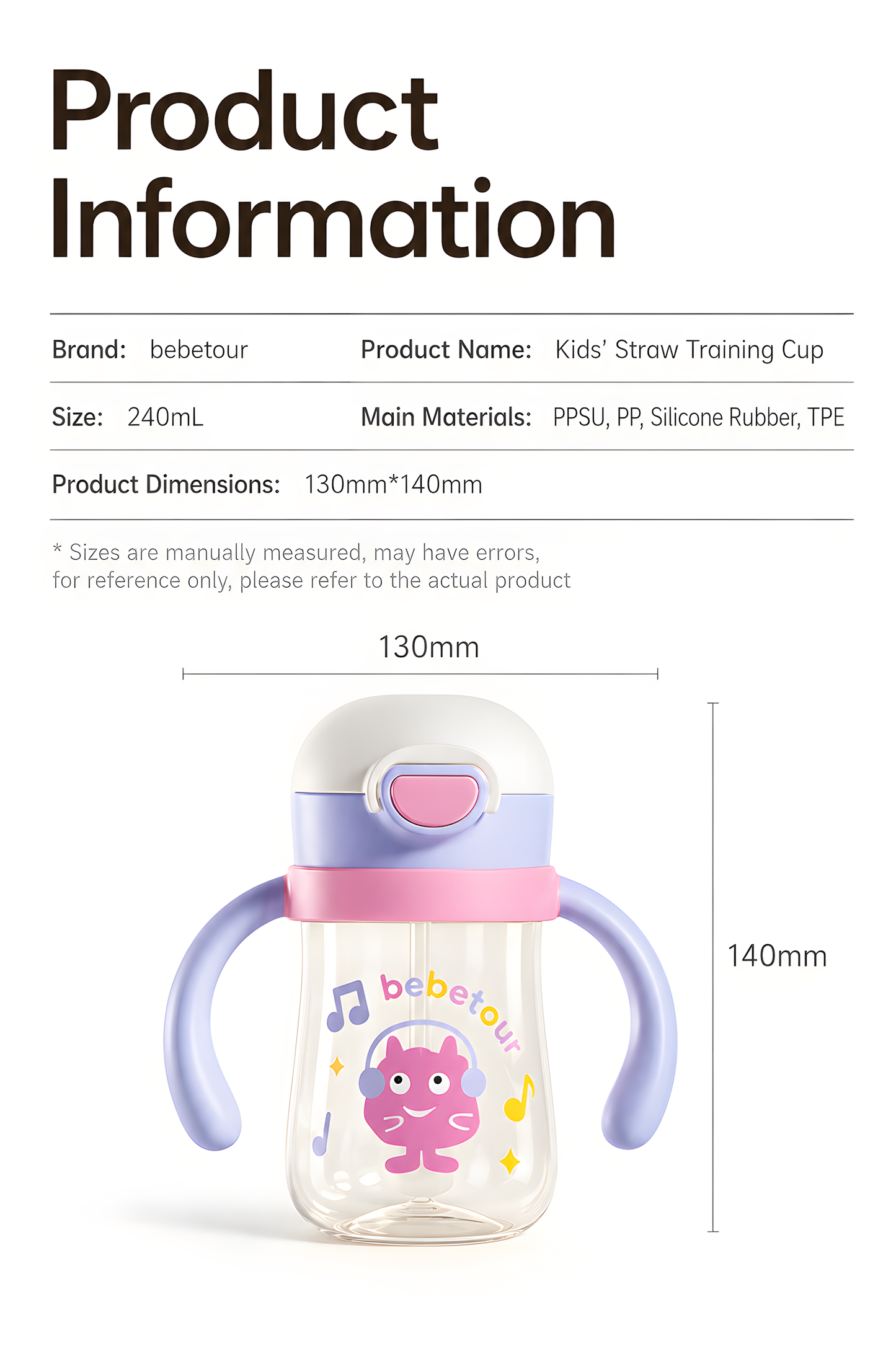 Bebetour Baby Straw Training Cup