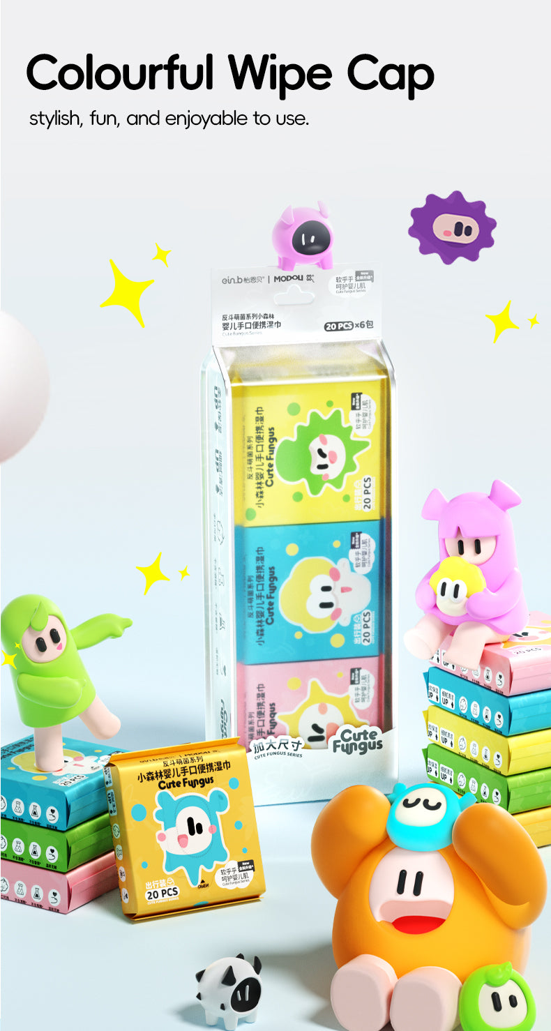 EIN.B × MODOLI Little Forest Baby Hand & Mouth Wipes – Travel Pack （120 Wipes）