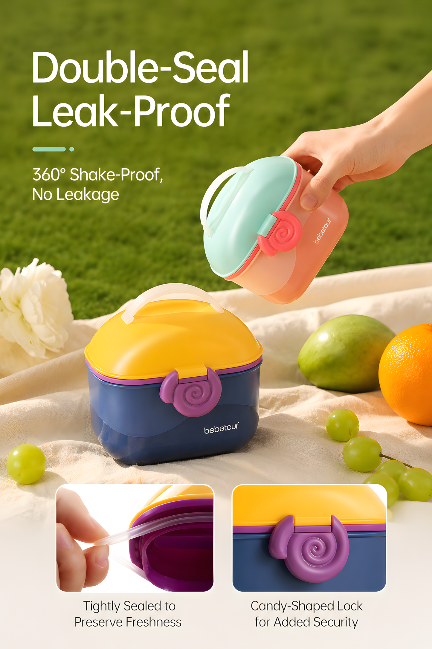 Bebetour Baby Formula Dispenser & Snack Container (550ml / 380ml)