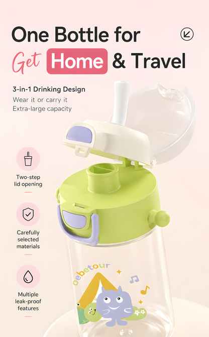 Bebetour Little Monster 2-in-1 Kids Drink Bottle with Strap – 530ml