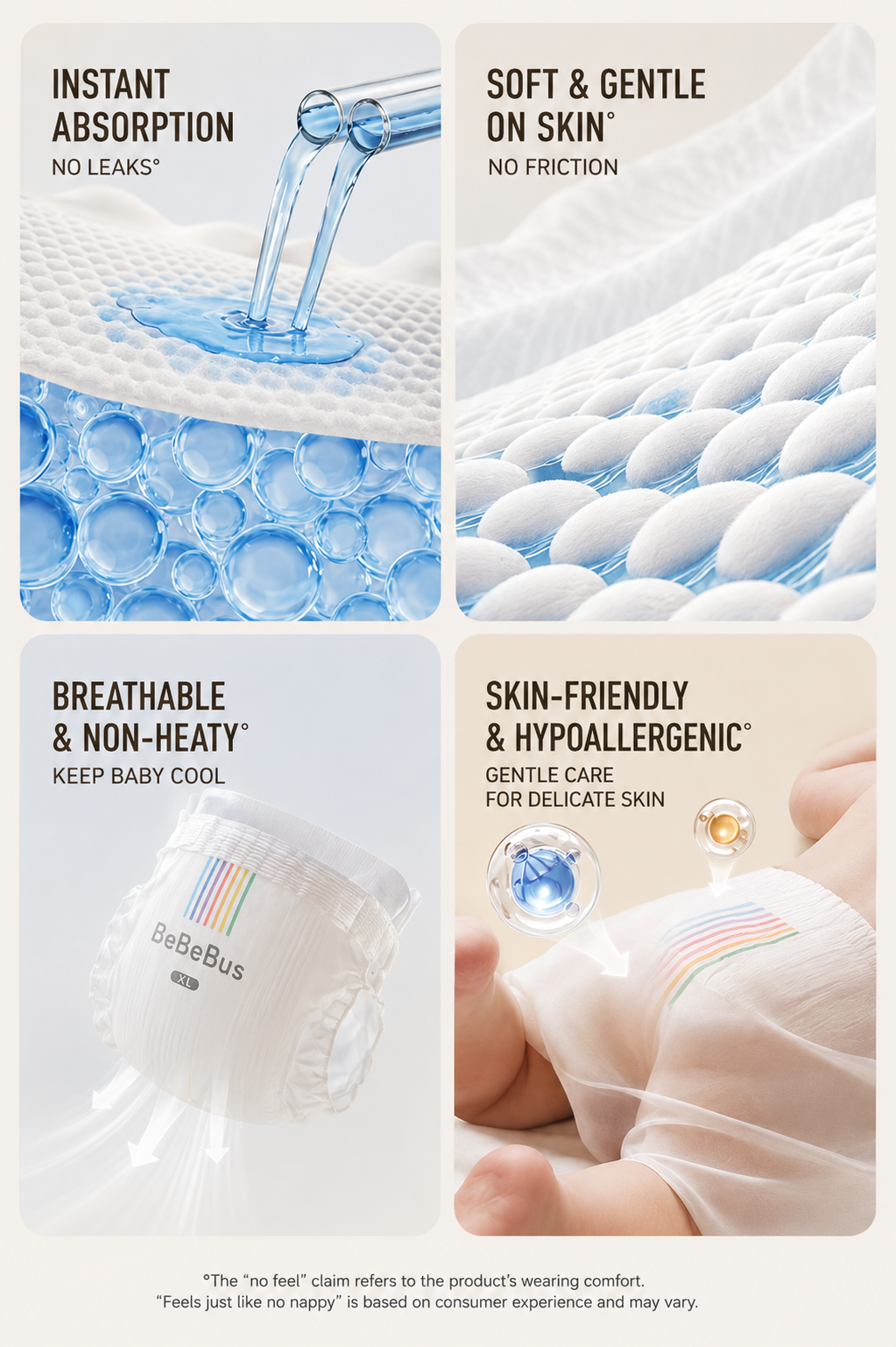 BeBeBus Zero+ Ultra Comfort Infant Nappies – Sensitive Skin Ultra Soft
