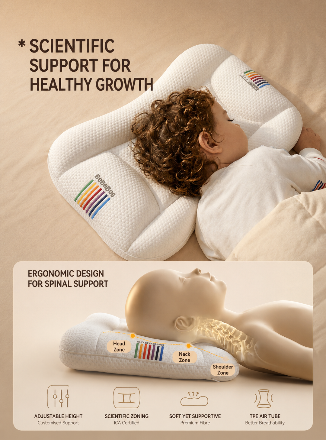 BeBeBus Ergonomic Baby Pillow