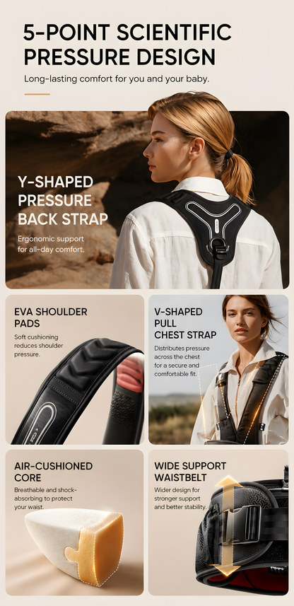 BeBeBus LightEase Pro Ergonomic Baby Carrier – 6 Carry Positions