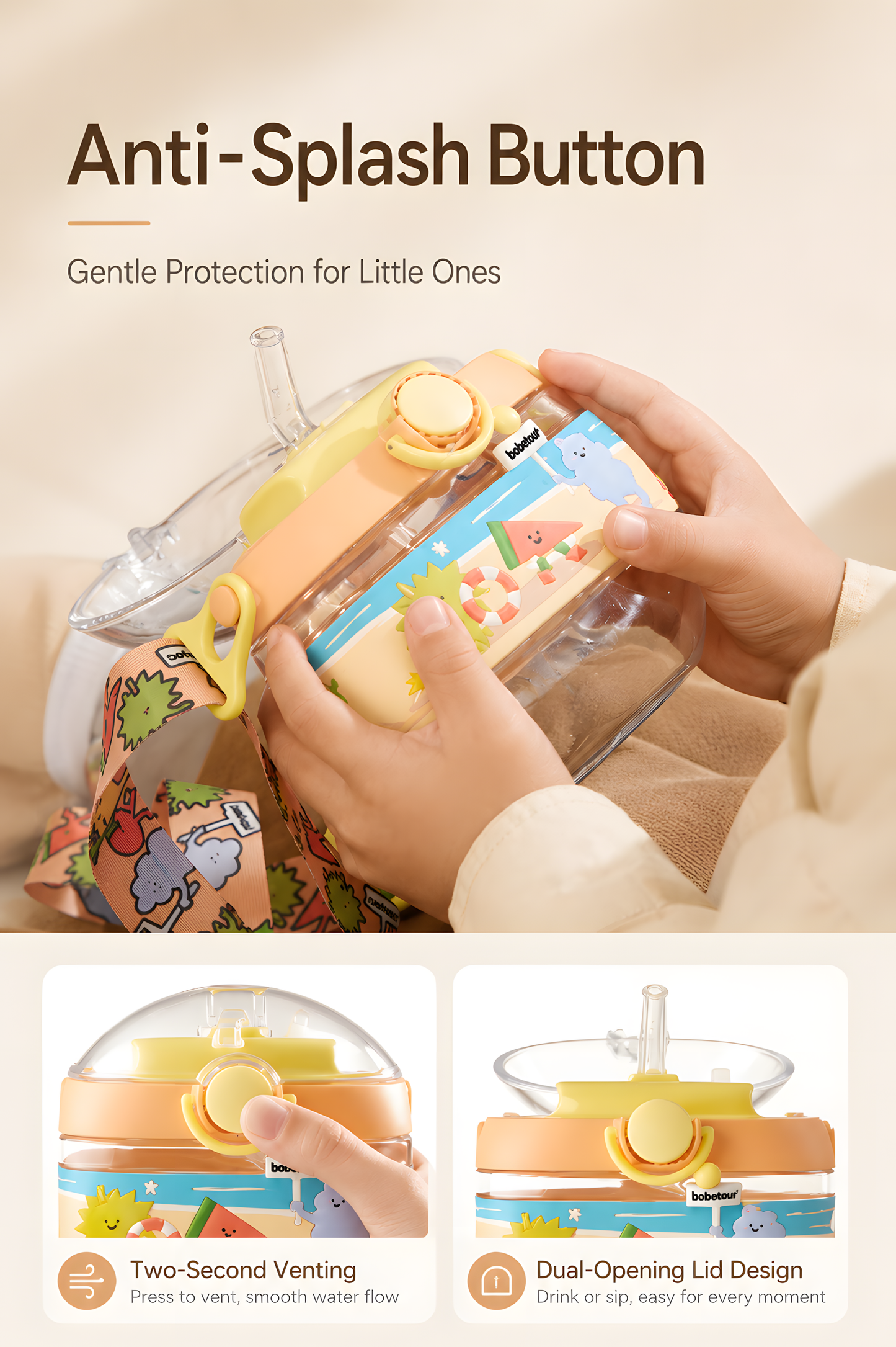 Bebetour Shell Strap Kids Insulated Water Bottle