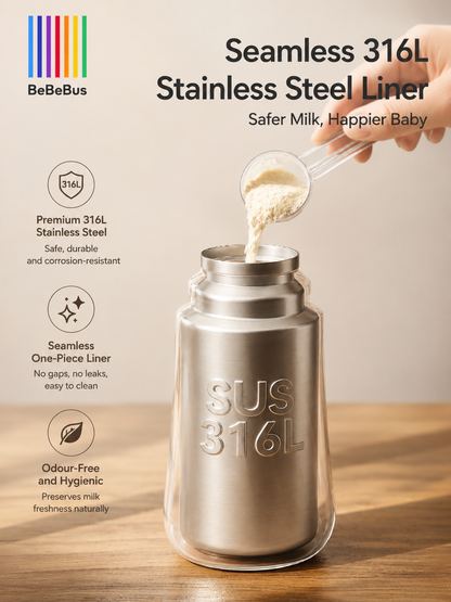 BeBeBus Crystal Baby Insulated Bottle S316L 270ML