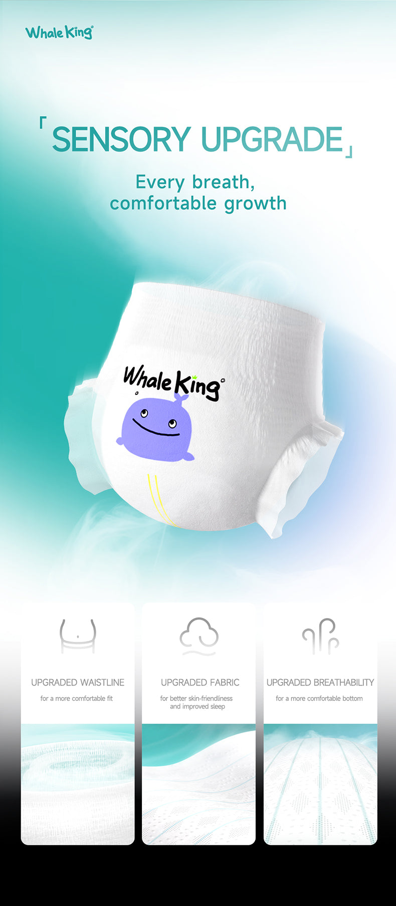 BBG Whale King Premium Series Nappy Pants – Sensitive Skin Ultra Soft