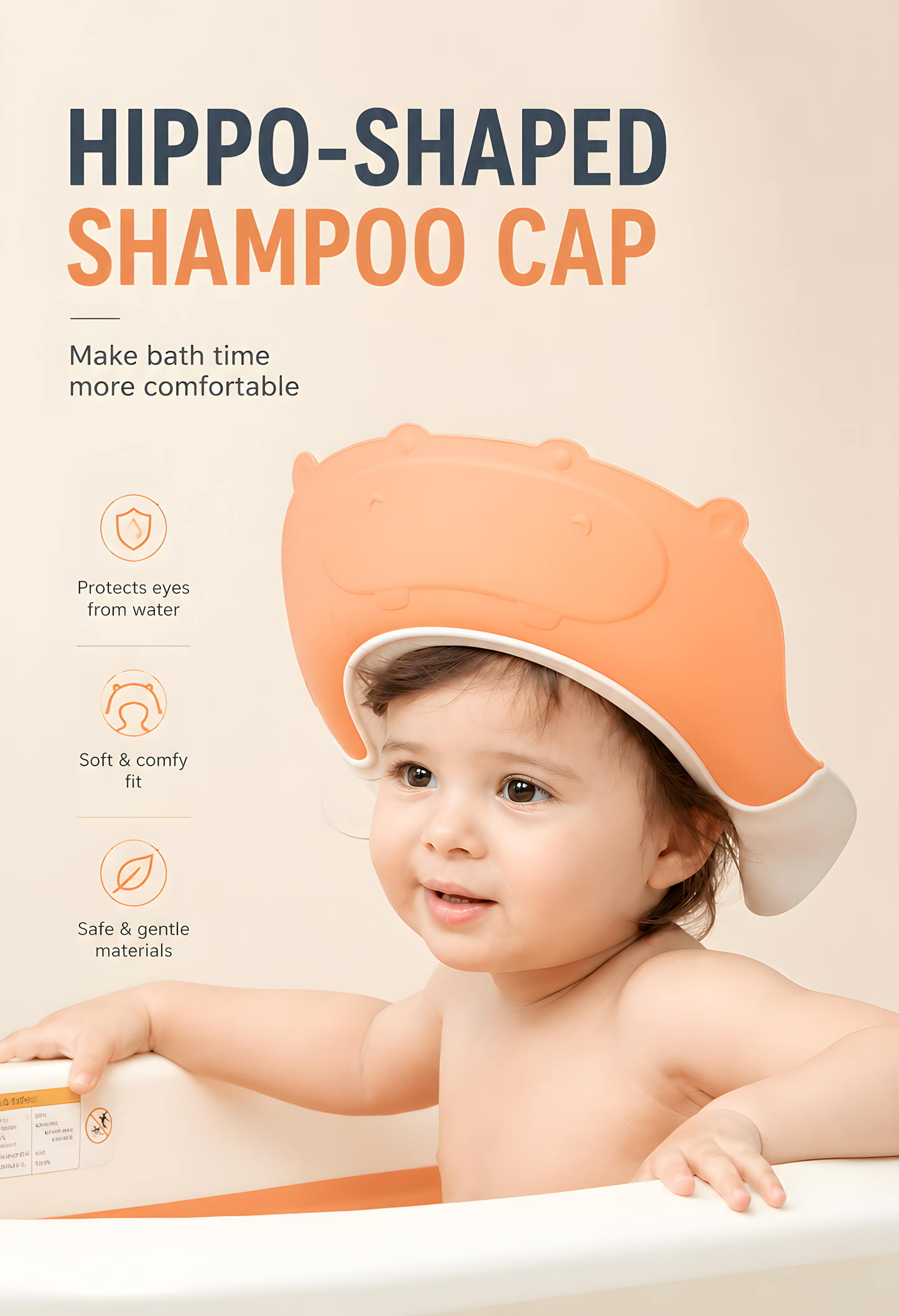 Bebetour Hippo Baby Shampoo Cap