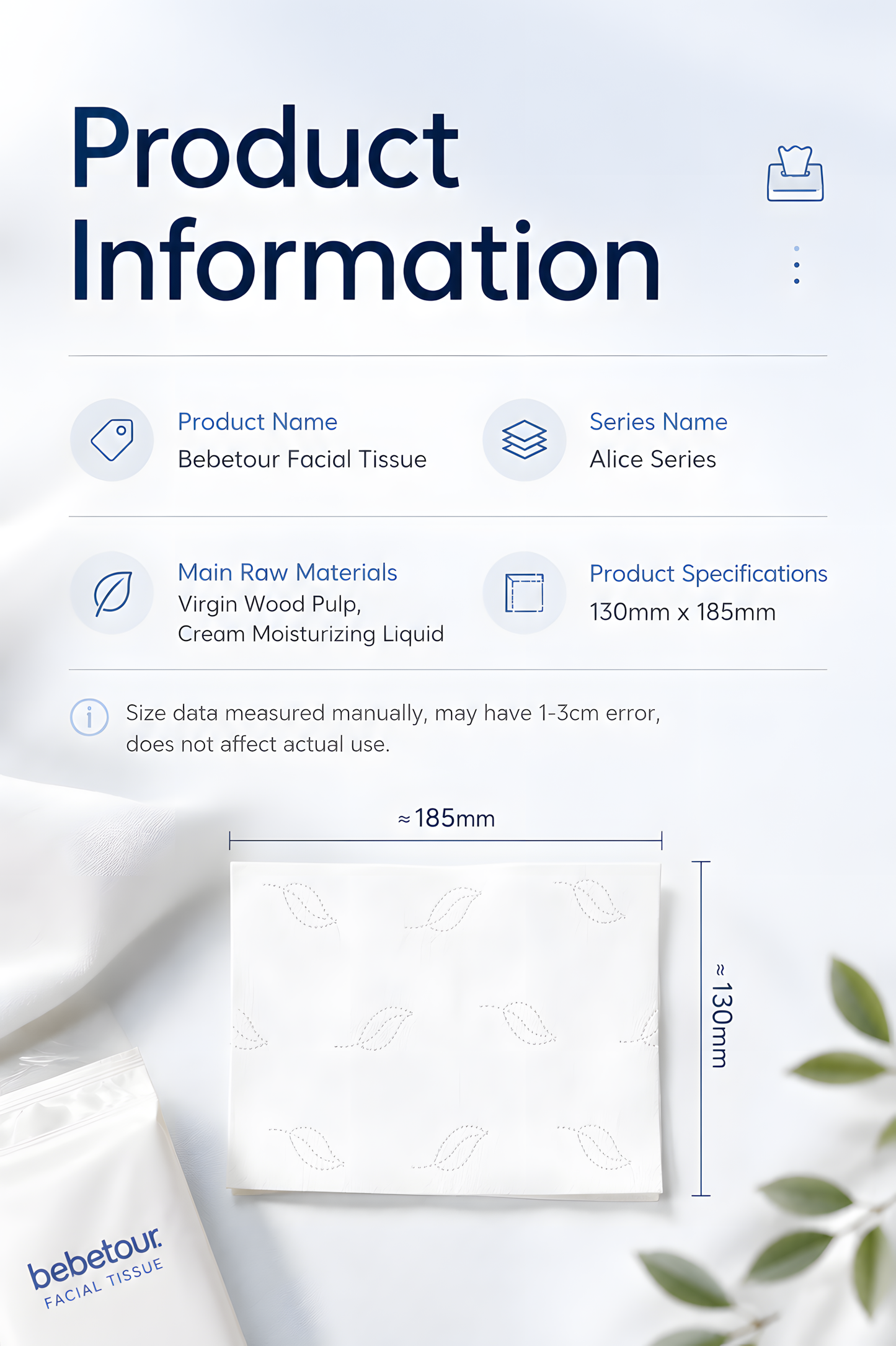 Bebetour Alice Series Premium Baby Tissues – 108 Sheets