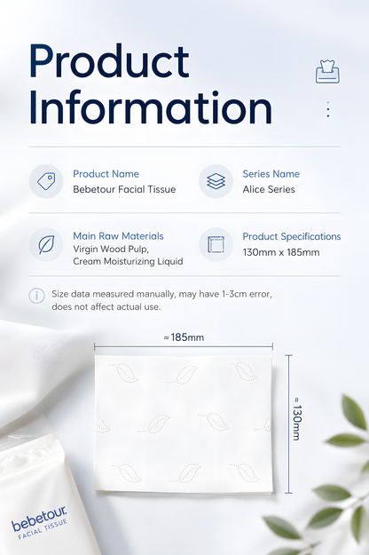 Bebetour Alice Series Premium Baby Tissues – 108 Sheets