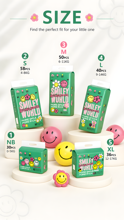 Enternal Summer Smiley Rich Flower Nappies – Luxury Skin Comfort