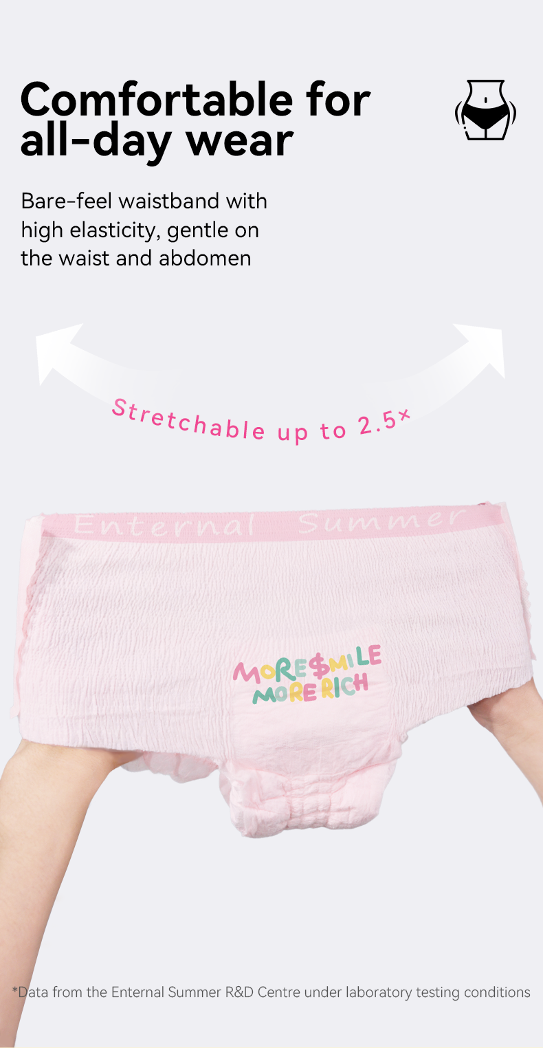 Enternal Summer Smiley Rich Flower Ultra-Thin Night Pants (Side-Open) - 3 Pcs Enternal Summer