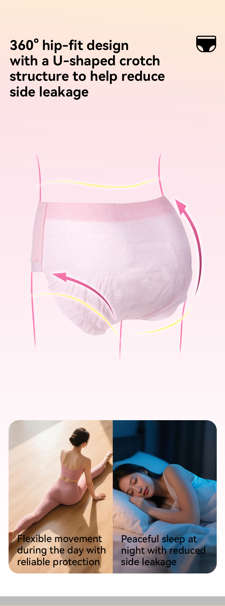 Enternal Summer Smiley Rich Flower Ultra-Thin Night Pants (Side-Open) - 3 Pcs Enternal Summer