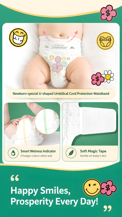 Enternal Summer Smiley Rich Flower Nappies – Luxury Skin Comfort