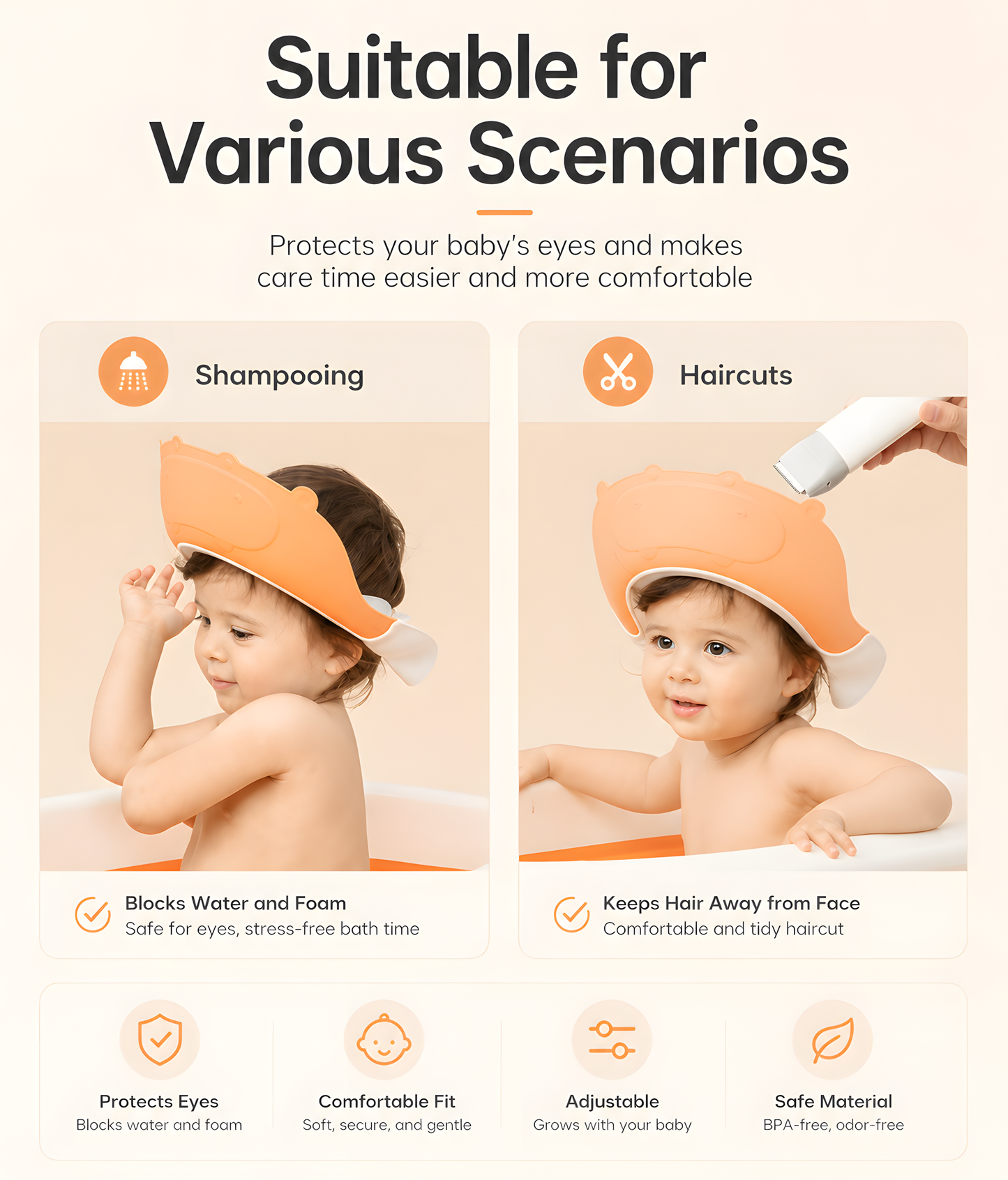 Bebetour Hippo Baby Shampoo Cap