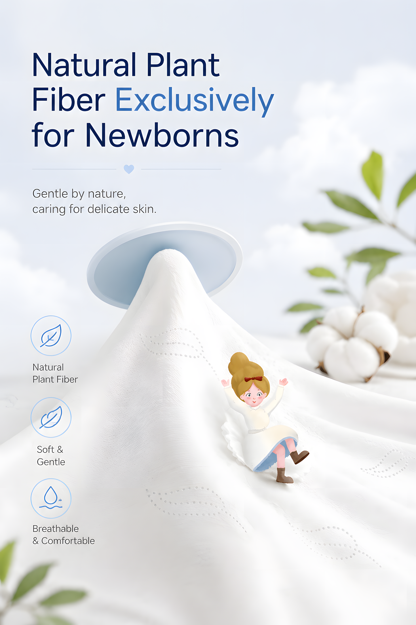 Bebetour Alice Series Premium Baby Tissues – 108 Sheets