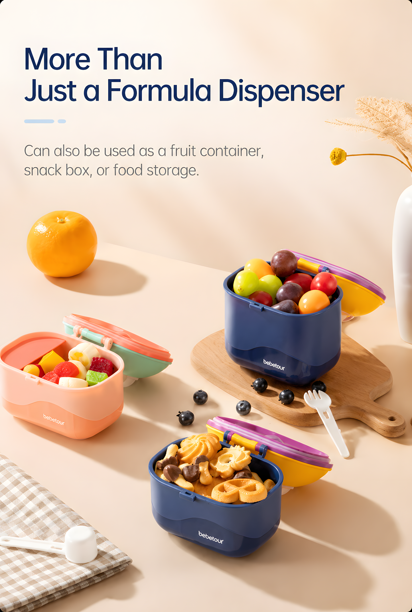 Bebetour Baby Formula Dispenser & Snack Container (550ml / 380ml)