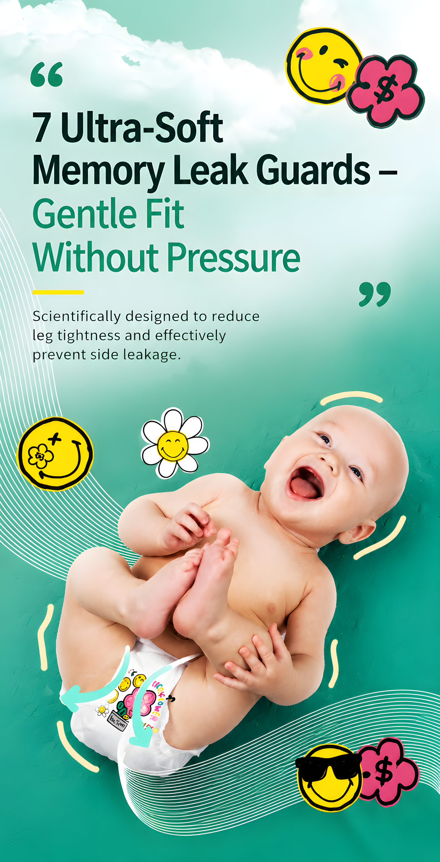 Enternal Summer Smiley Rich Flower Nappies – Luxury Skin Comfort