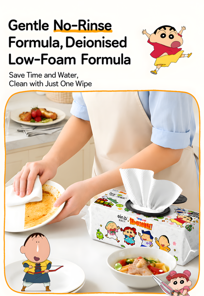 Ein.b × Crayon Shin-chan Jumbo Kitchen Cleaning Wipes – Mega 90 Wipes