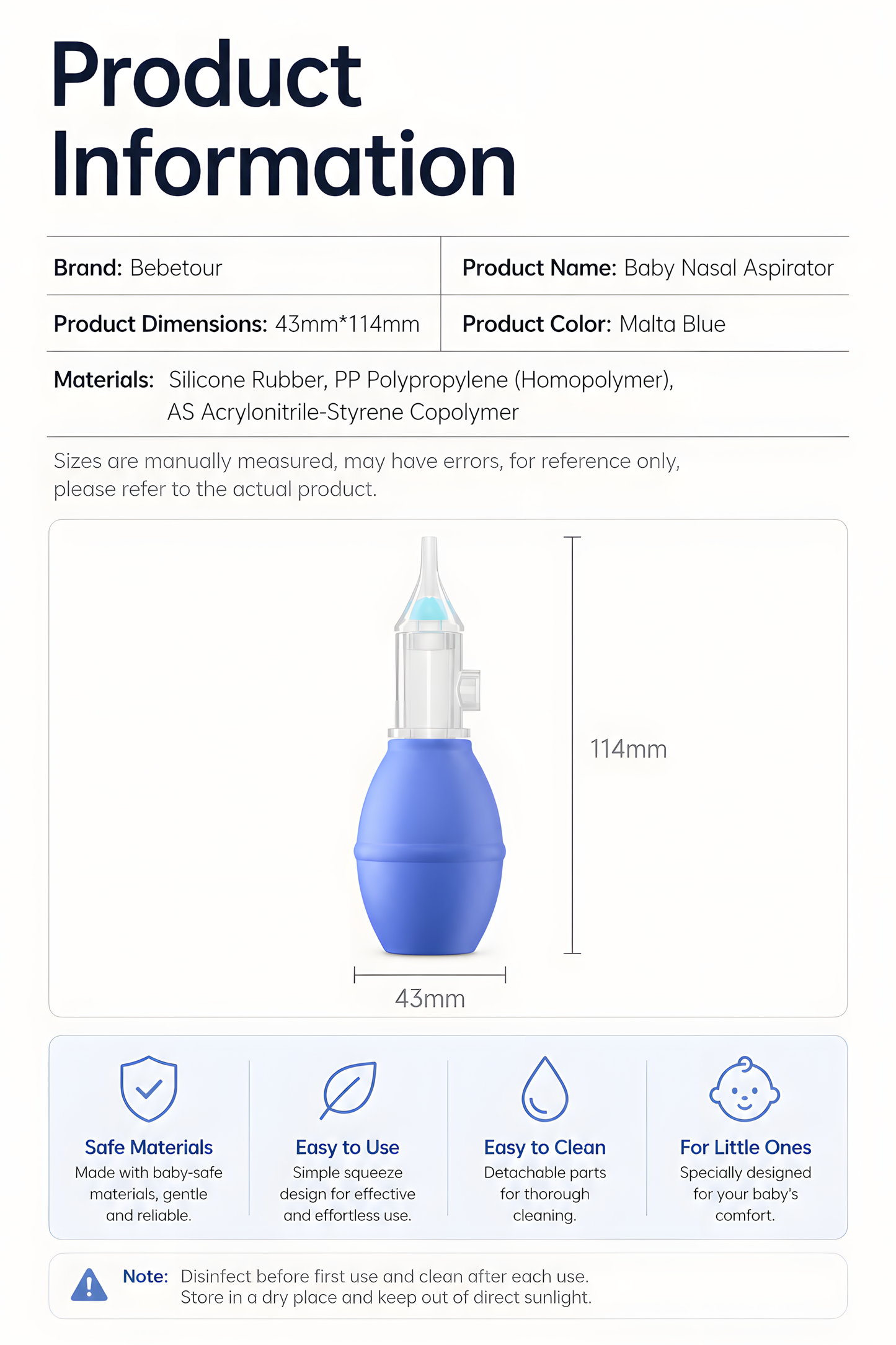 Bebetour Baby Nasal Aspirator
