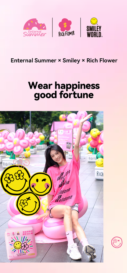 Enternal Summer Smiley Rich Flower Ultra-Thin Night Pants (Side-Open) - 3 Pcs Enternal Summer