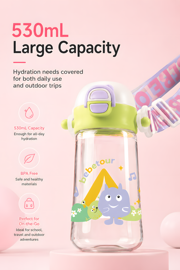 Bebetour Little Monster 2-in-1 Kids Drink Bottle with Strap – 530ml