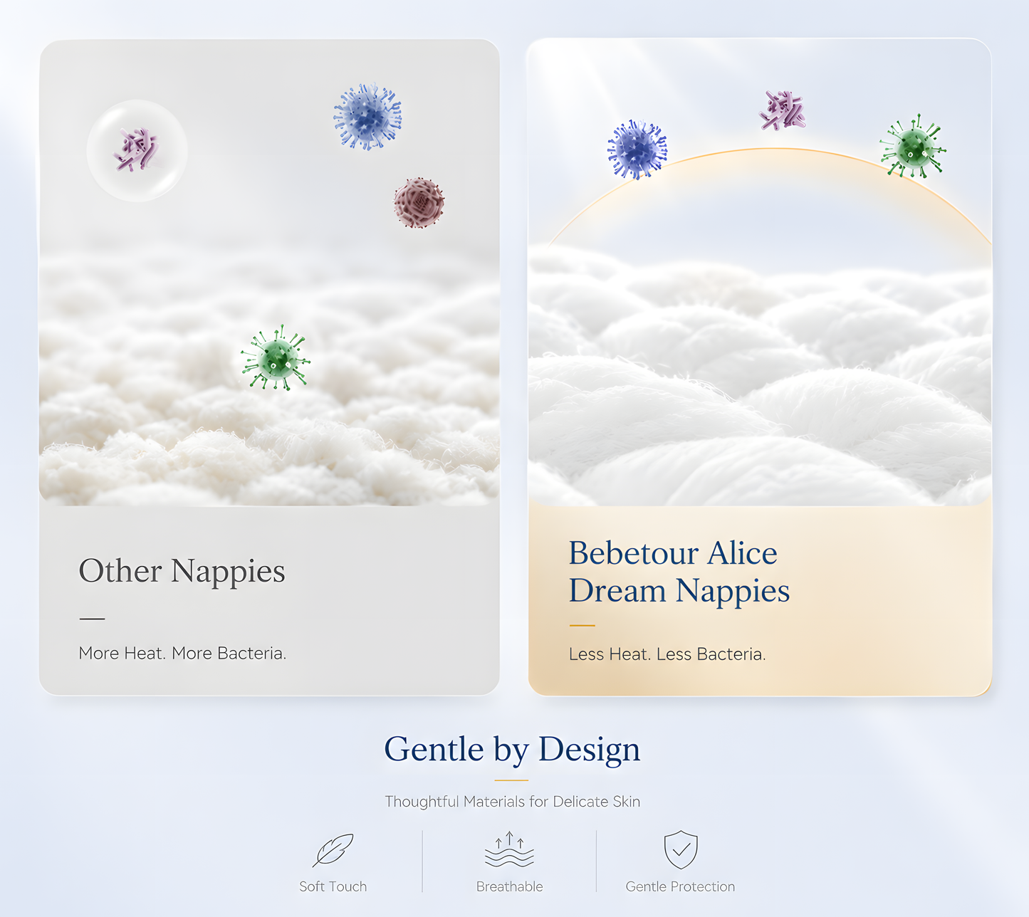 Bebetour Alice Dream Nappies - 2 Packs | Soft Breathable All-Rounder