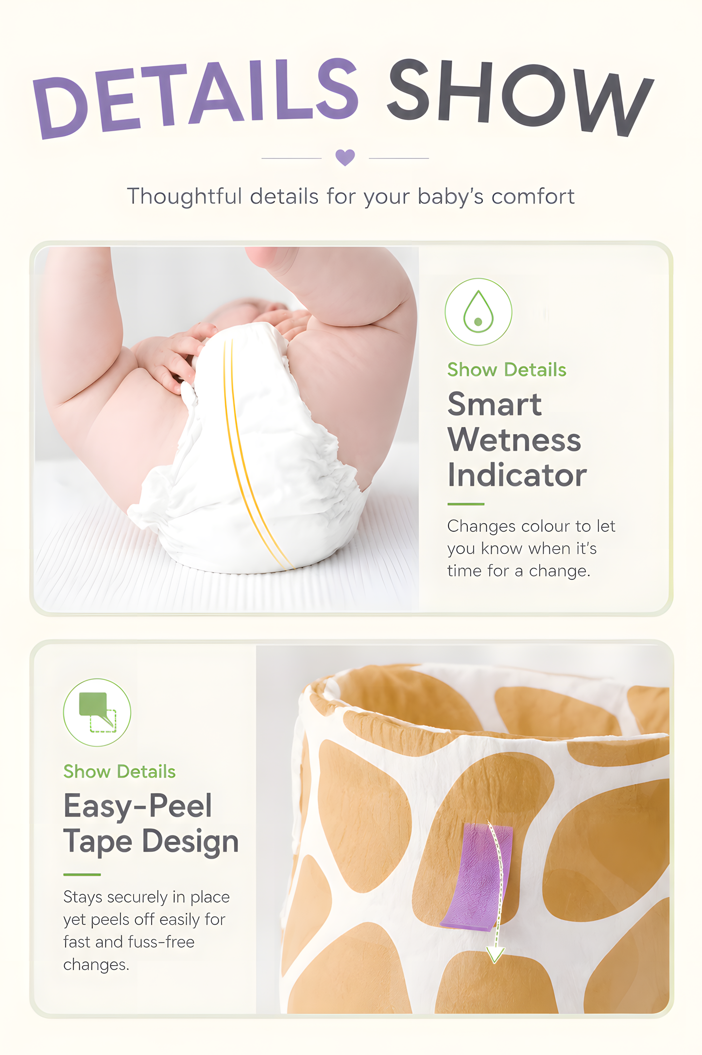 Enternal Summer Shape & Colour Nappies - 2 Packs | 360° Seamless Comfort