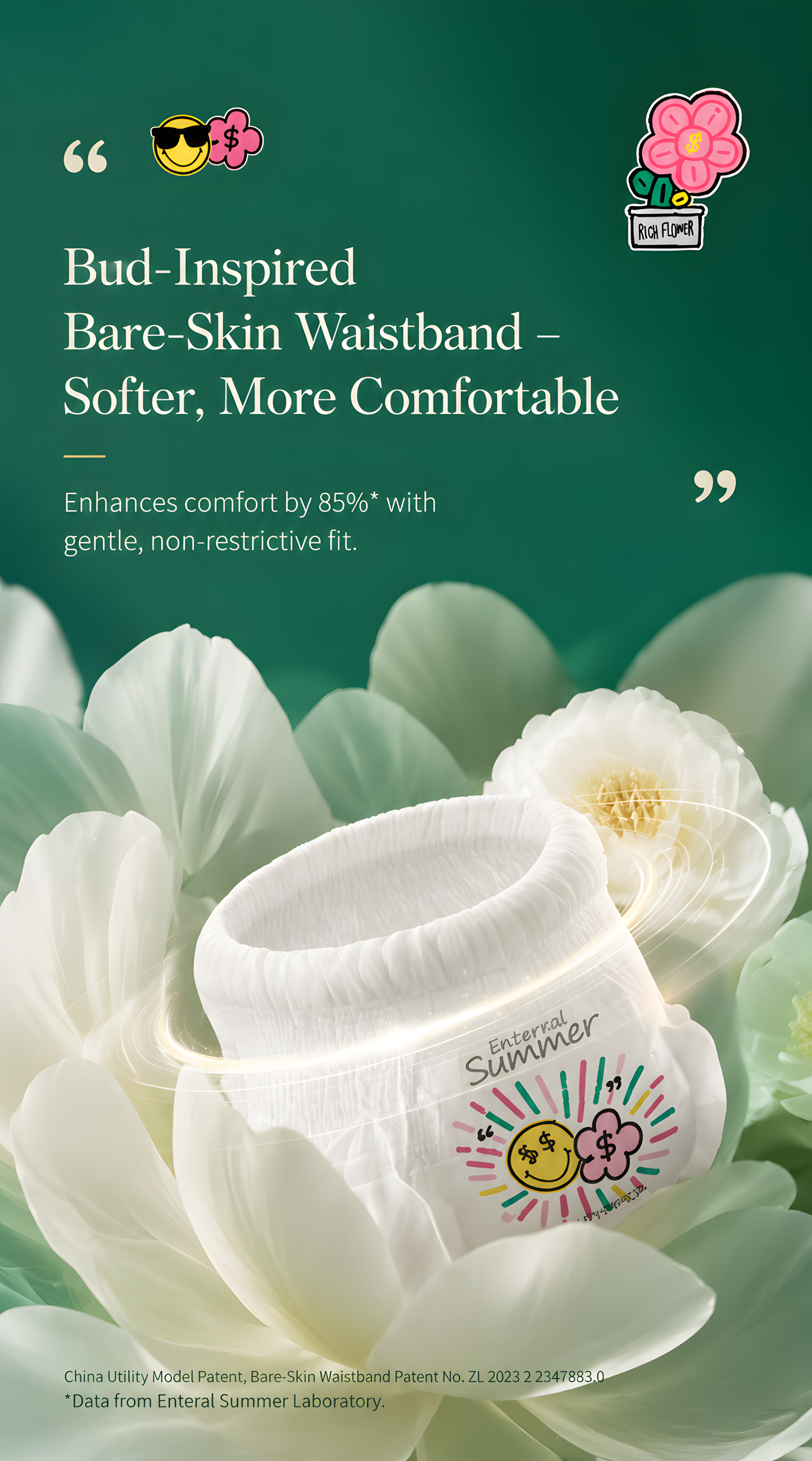 Enternal Summer Smiley Rich Flower Nappy Pants – Luxury Skin Comfort