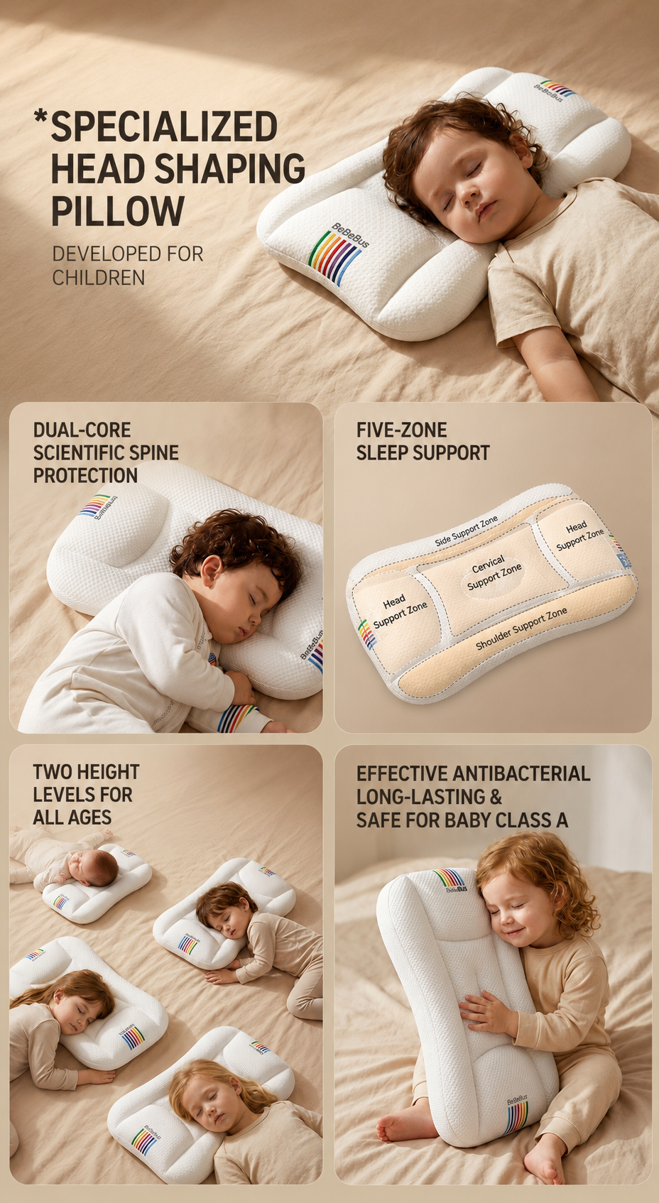BeBeBus Ergonomic Baby Pillow