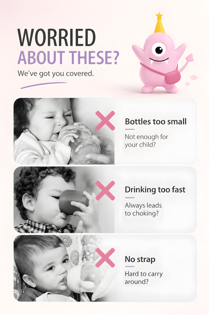 Bebetour Little Monster 2-in-1 Kids Drink Bottle with Strap – 530ml