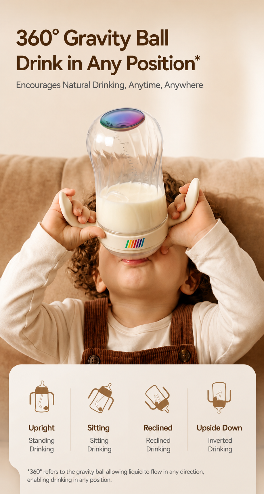 BeBeBus Rainbow Baby Training Cup – Duckbill Spout or Weighted Straw Options