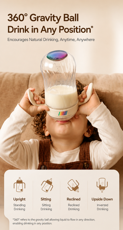 BeBeBus Rainbow Baby Training Cup – Duckbill Spout or Weighted Straw Options