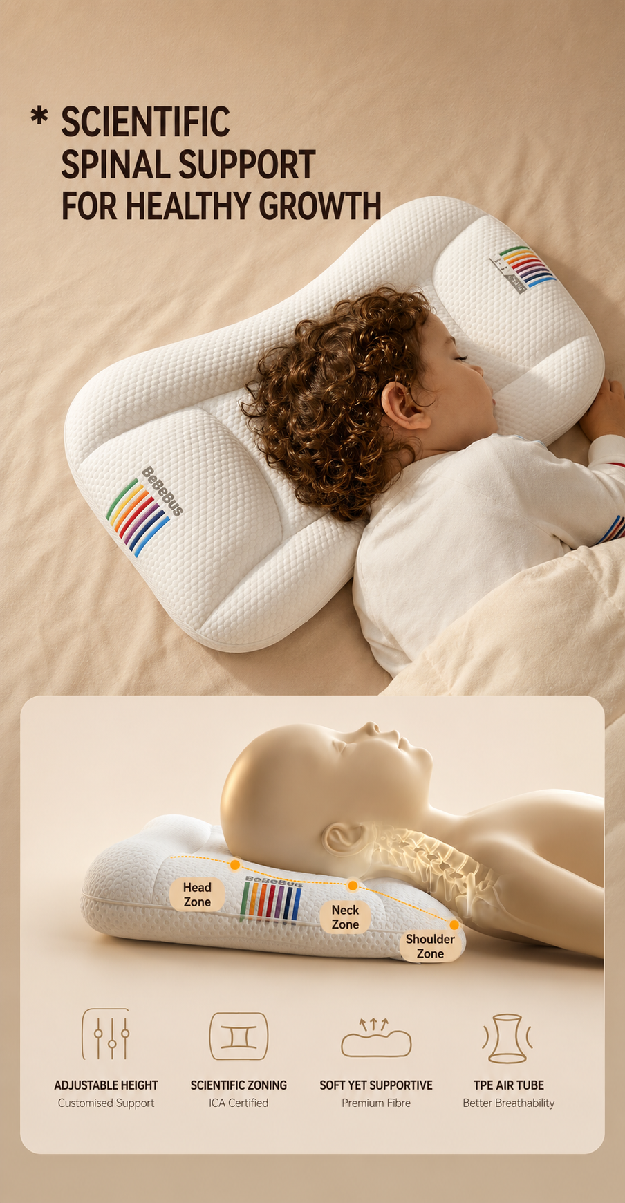 BeBeBus Ergonomic Baby Pillow