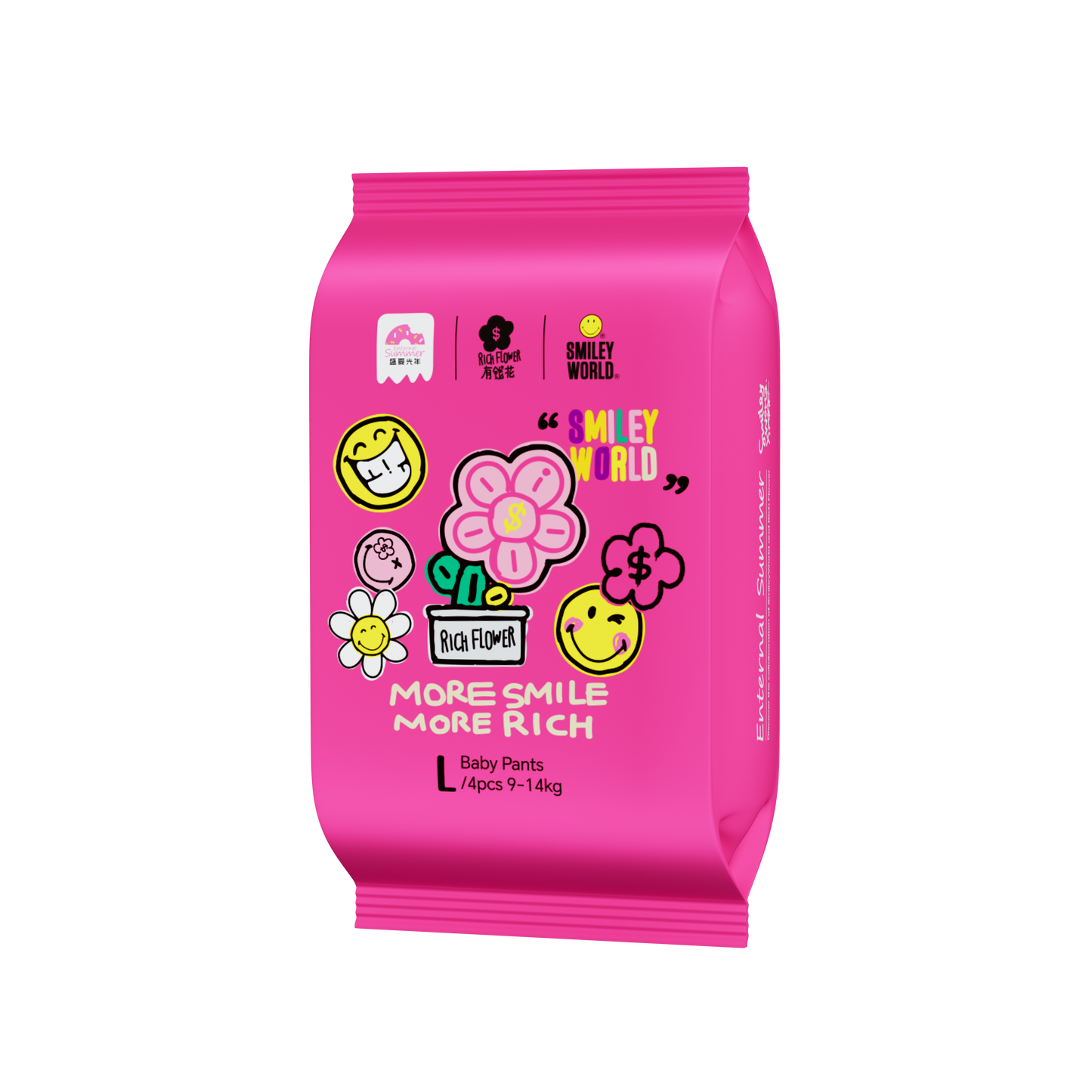 Enternal Summer Smiley x Rich Flower Series Nappy Pants Sample Pack - 4 Pcs